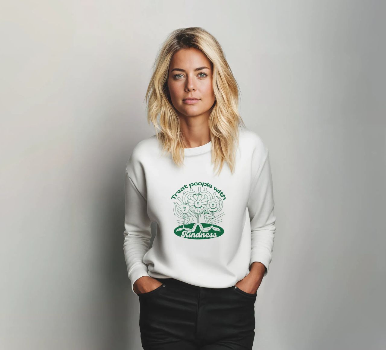 Trattare le persone con gentilezza - Positives Retro-Design felpa da Studio Mooodz