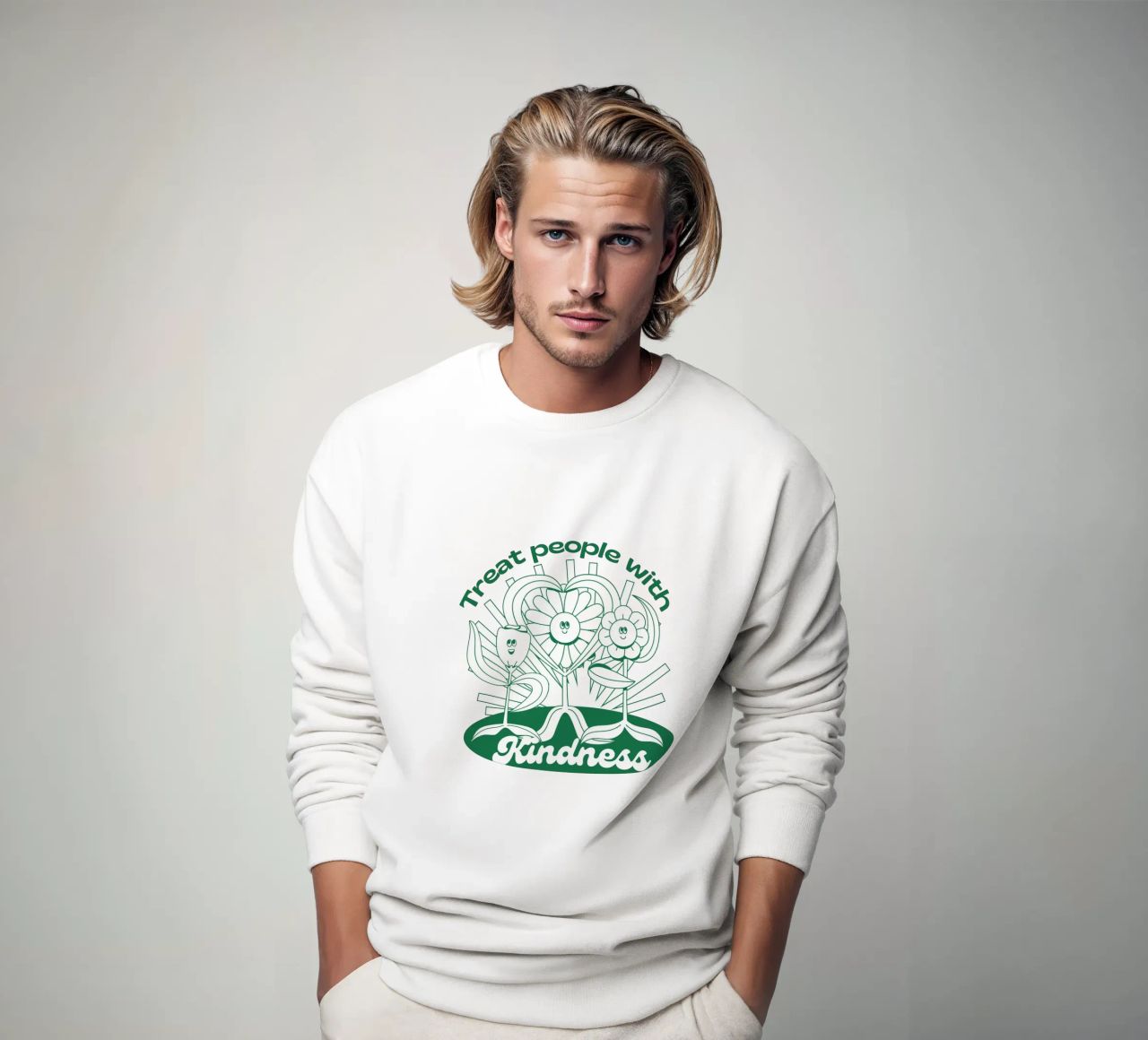 Trattare le persone con gentilezza - Positives Retro-Design felpa da Studio Mooodz