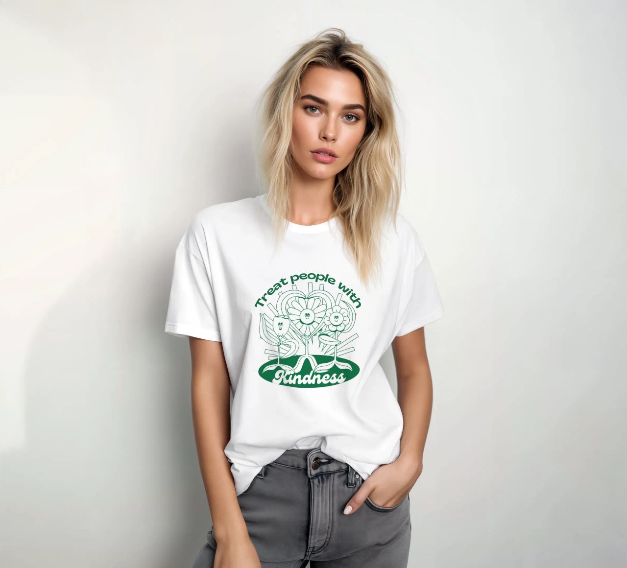 Trattare le persone con gentilezza - Positives Retro-Design t-shirt da Studio Mooodz