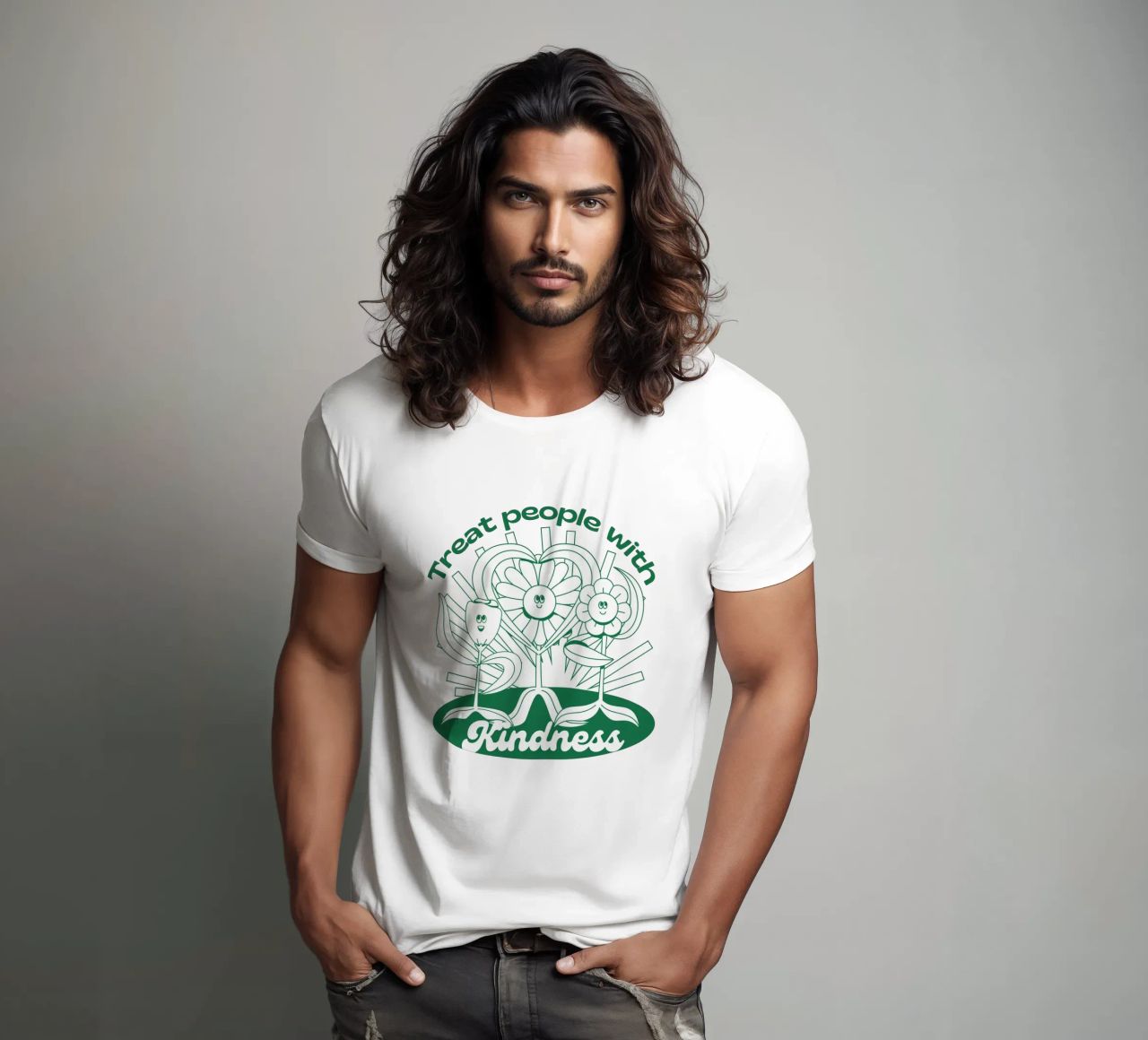 Trattare le persone con gentilezza - Positives Retro-Design t-shirt da Studio Mooodz