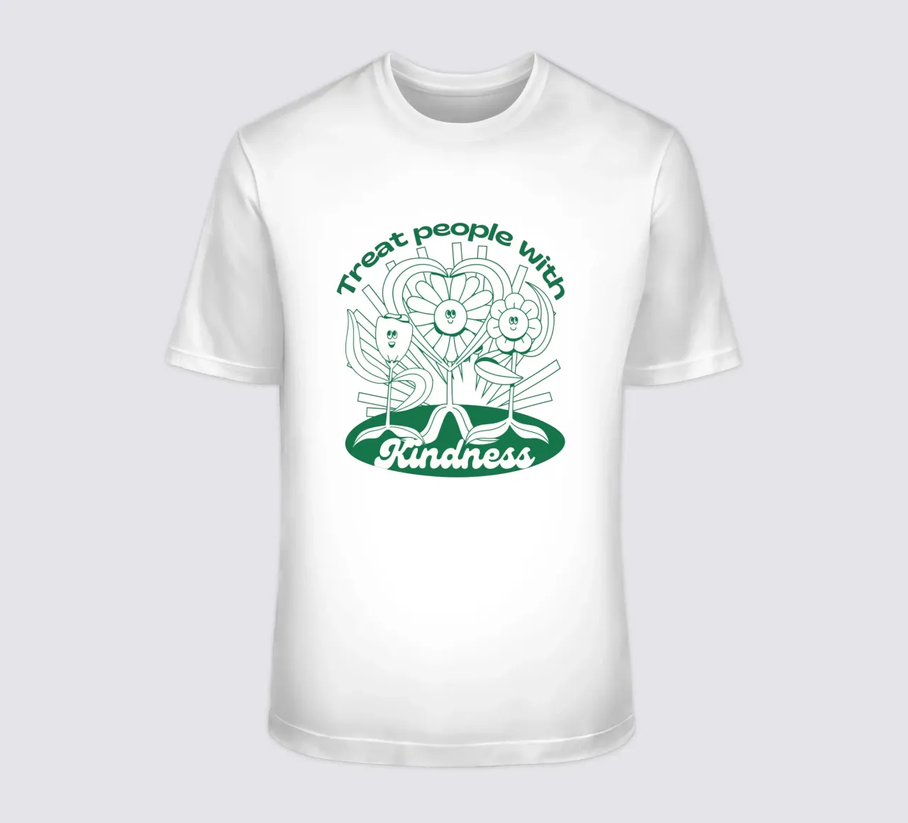 Treat People with Kindness – Positives Retro-Design t-shirt by Studio Mooodz
