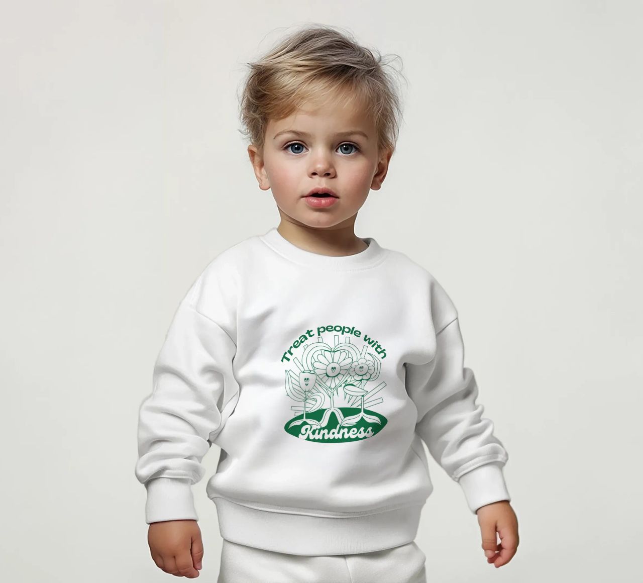 Trattare le persone con gentilezza - Positives Retro-Design felpa neonato da Studio Mooodz