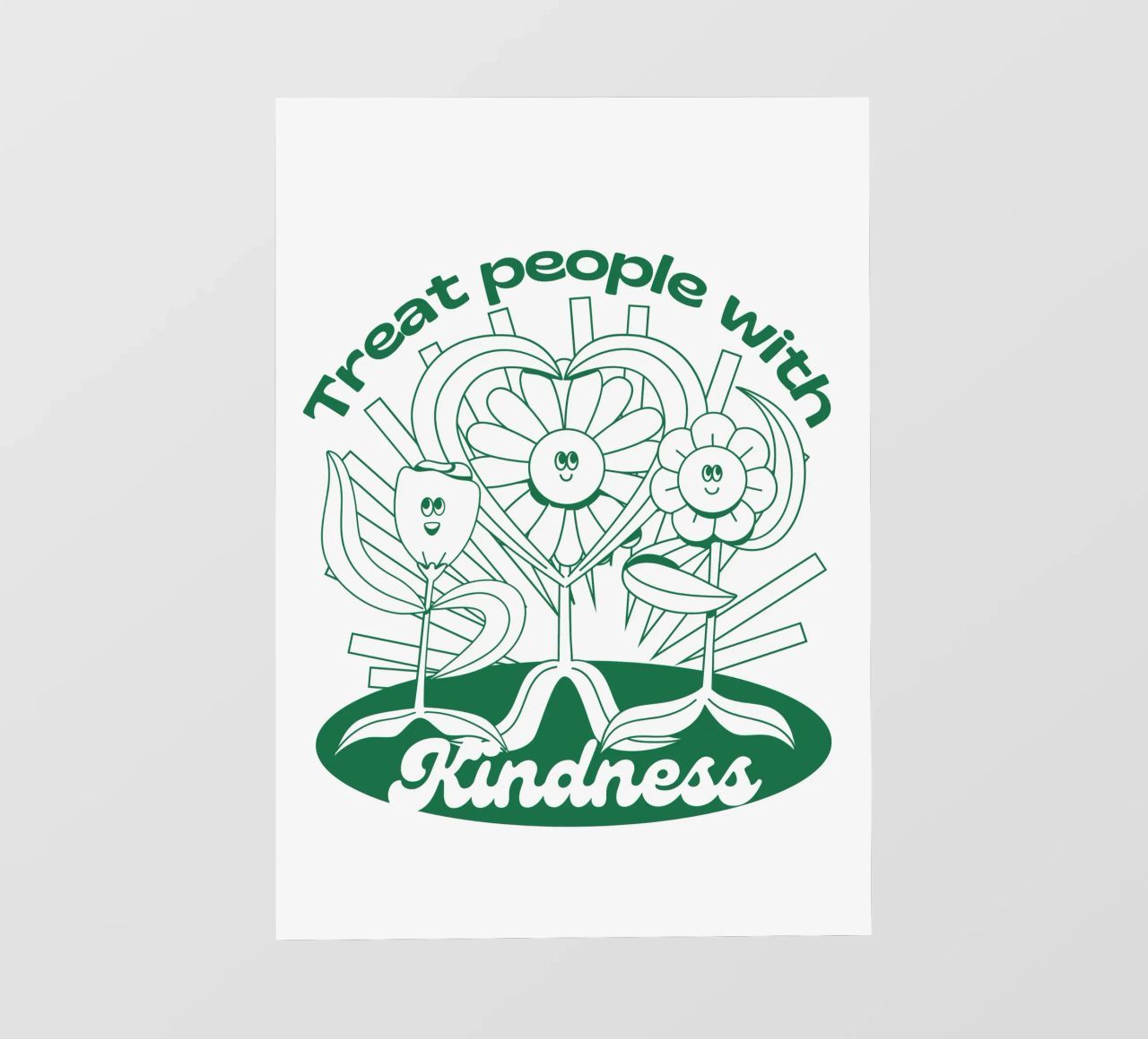 Trattare le persone con gentilezza - Positives Retro-Design pellicola backlit da Studio Mooodz