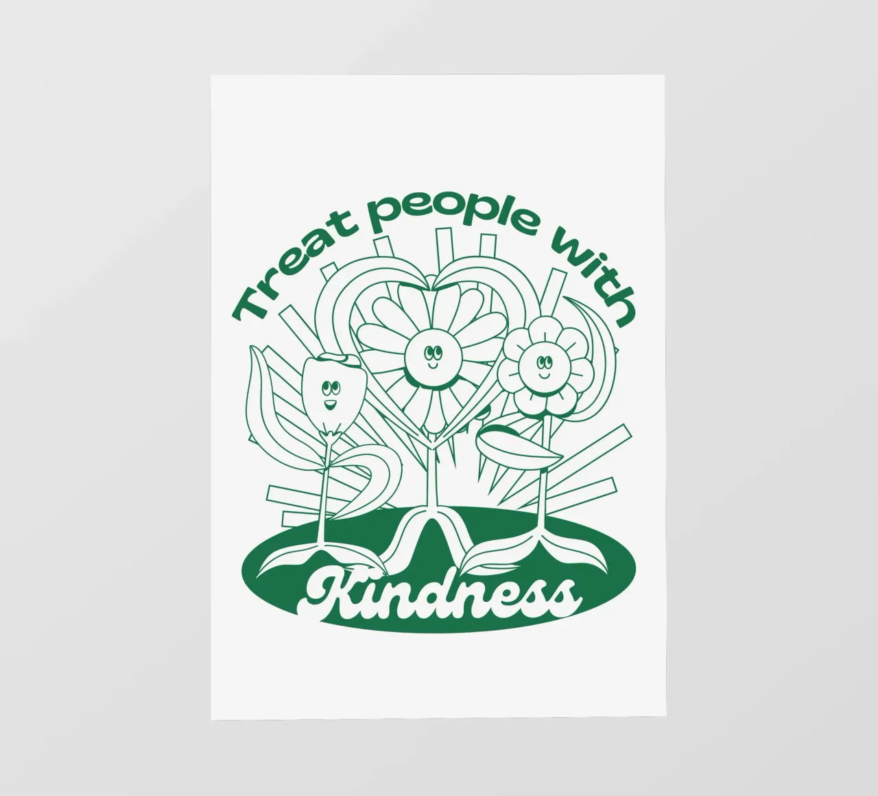Trata a la gente con amabilidad - Positives Retro-Design lámina retroiluminada de Studio Mooodz