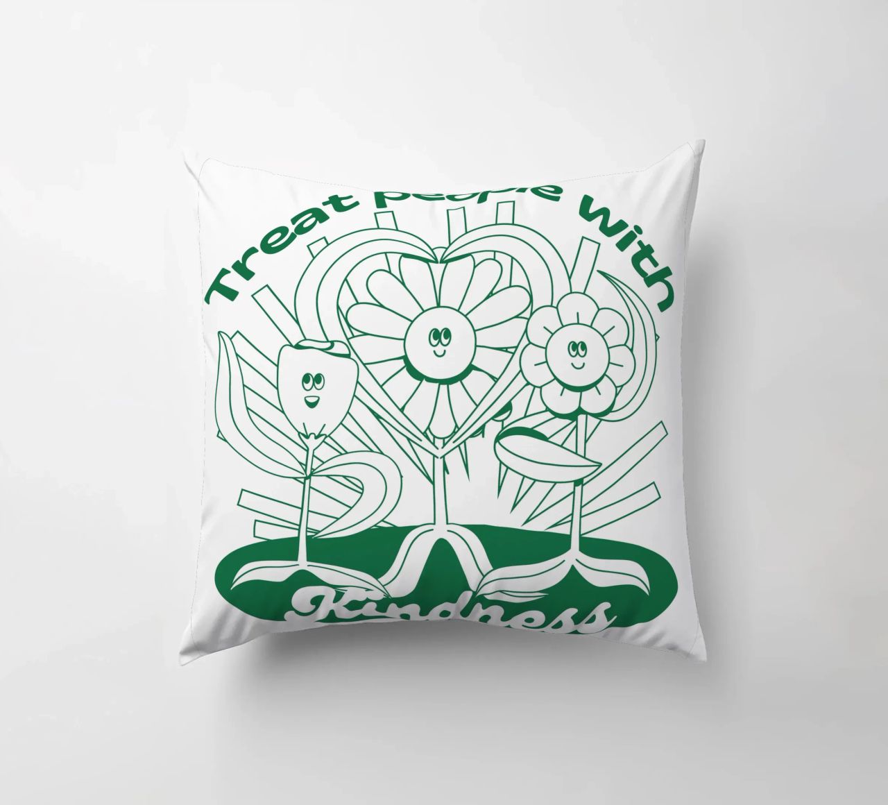 Trattare le persone con gentilezza - Positives Retro-Design cuscino da Studio Mooodz