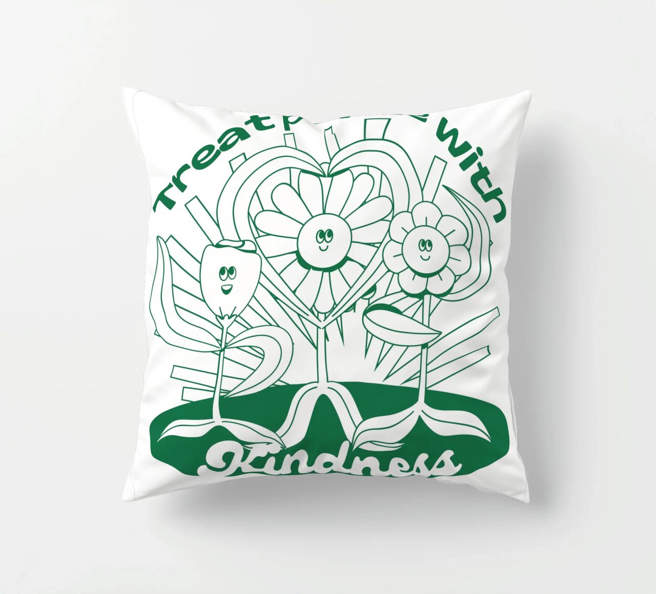 Trattare le persone con gentilezza - Positives Retro-Design cuscino da Studio Mooodz