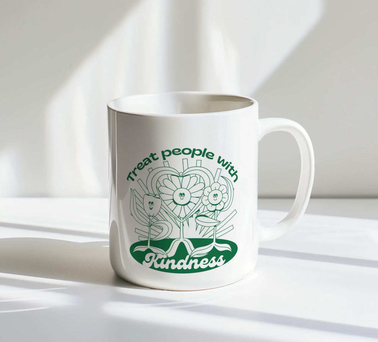 Trattare le persone con gentilezza - Positives Retro-Design tazza in ceramica da Studio Mooodz