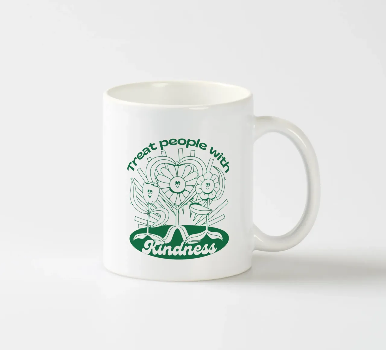 Traiter les gens avec gentillesse - Positives Retro-Design mug en céramique de Studio Mooodz