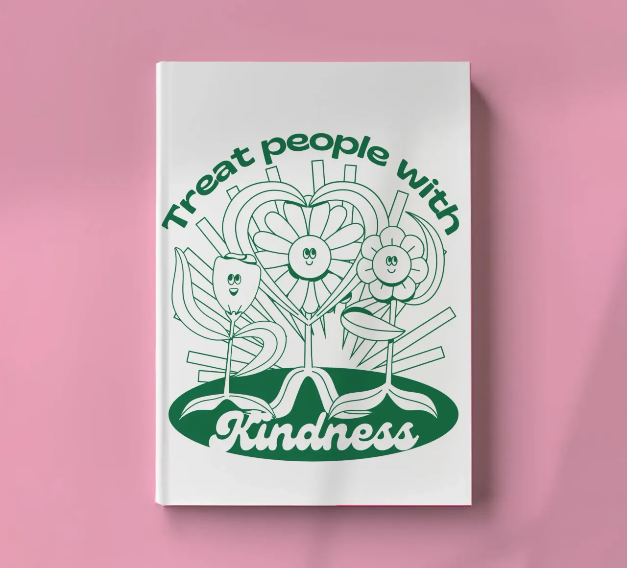 Trattare le persone con gentilezza - Positives Retro-Design diario da Studio Mooodz