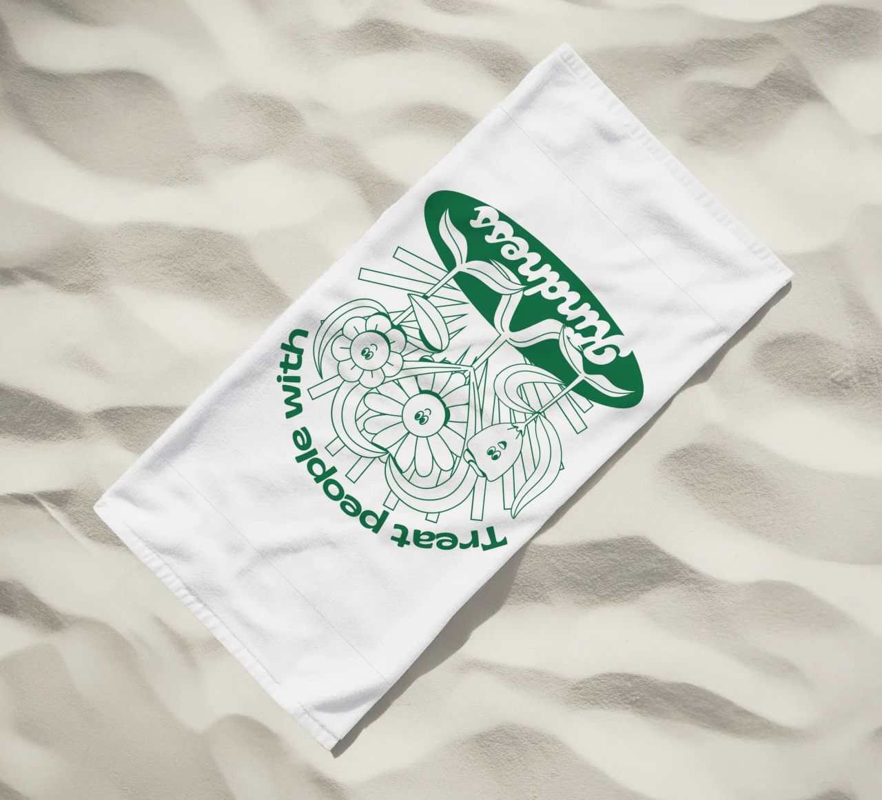 Trattare le persone con gentilezza - Positives Retro-Design telo mare da Studio Mooodz