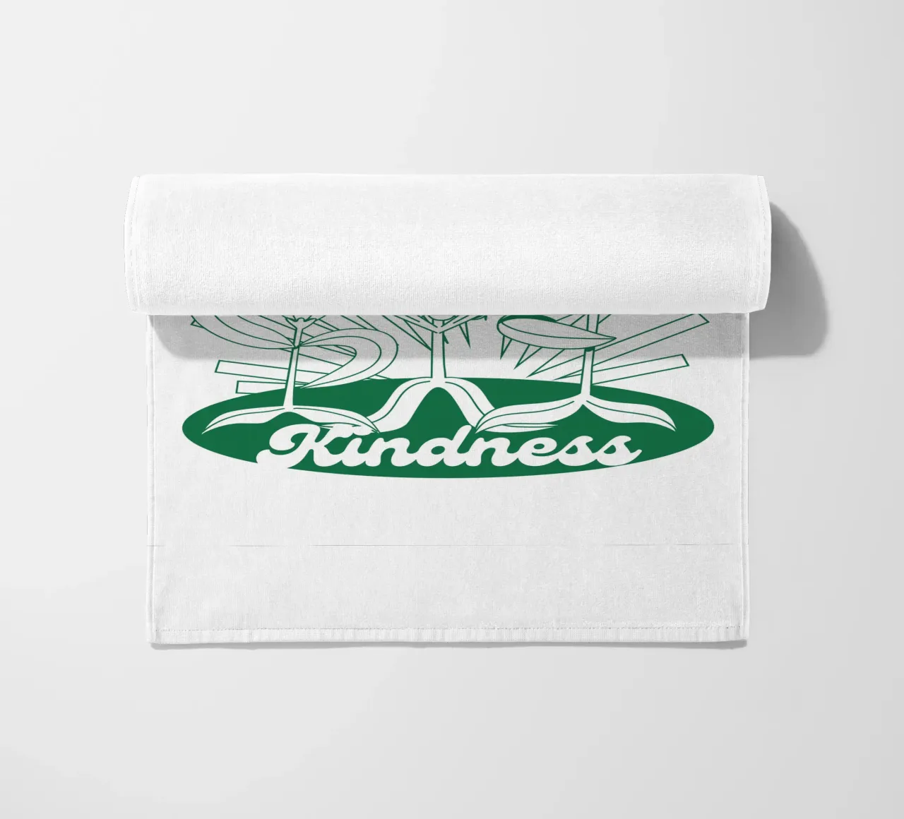 Treat People with Kindness – Positives Retro-Design beach towel by Studio Mooodz