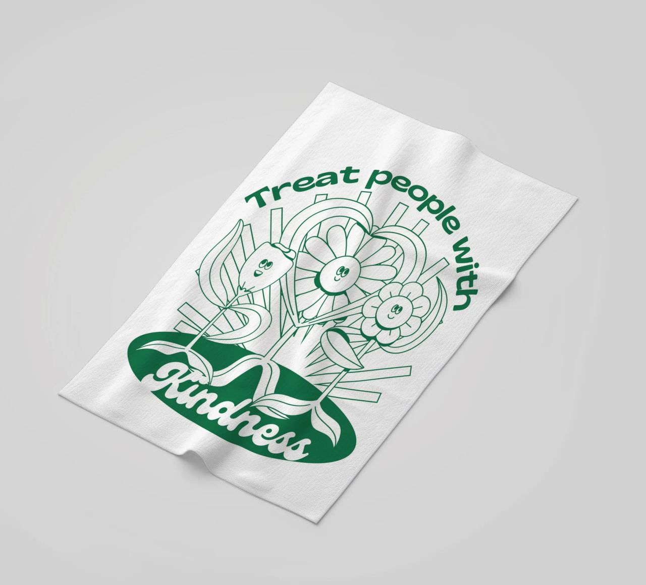 Trattare le persone con gentilezza - Positives Retro-Design telo mare da Studio Mooodz