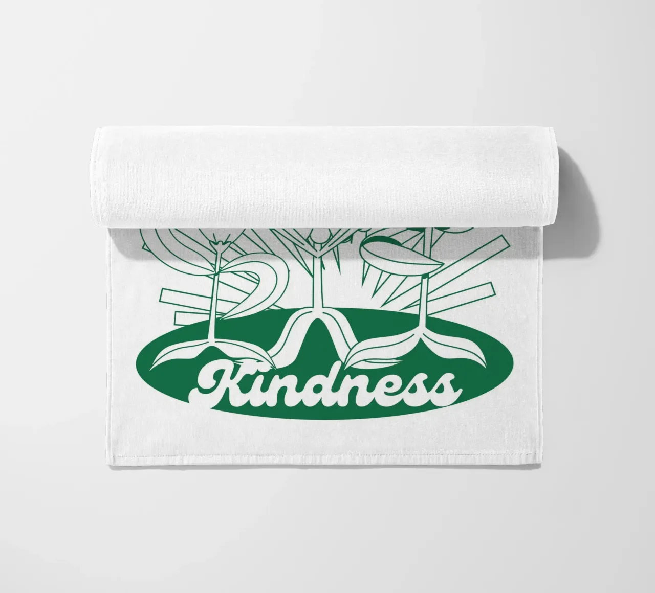 Treat People with Kindness – Positives Retro-Design beach towel by Studio Mooodz