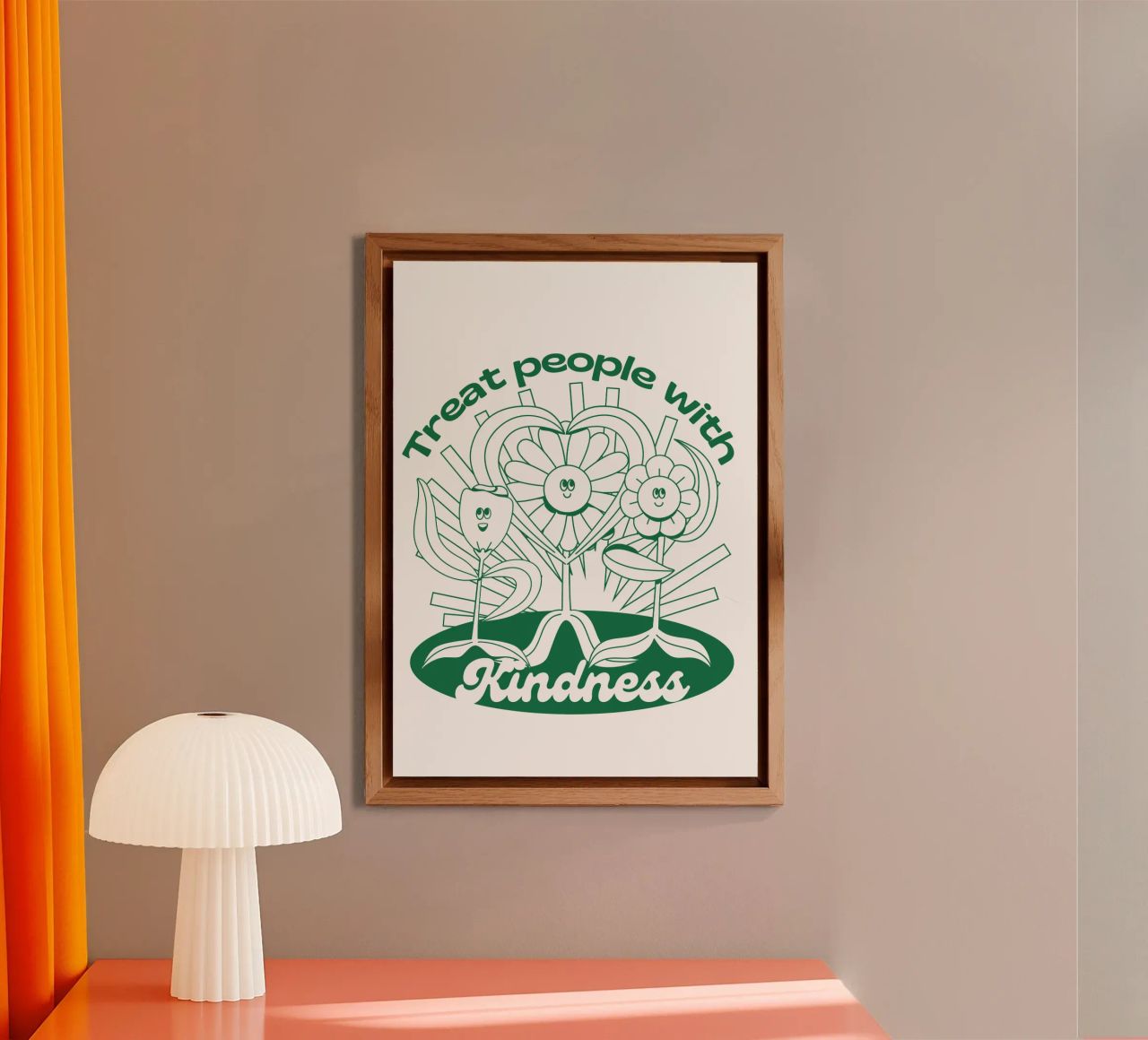 Trattare le persone con gentilezza - Positives Retro-Design alluminio dibond da Studio Mooodz