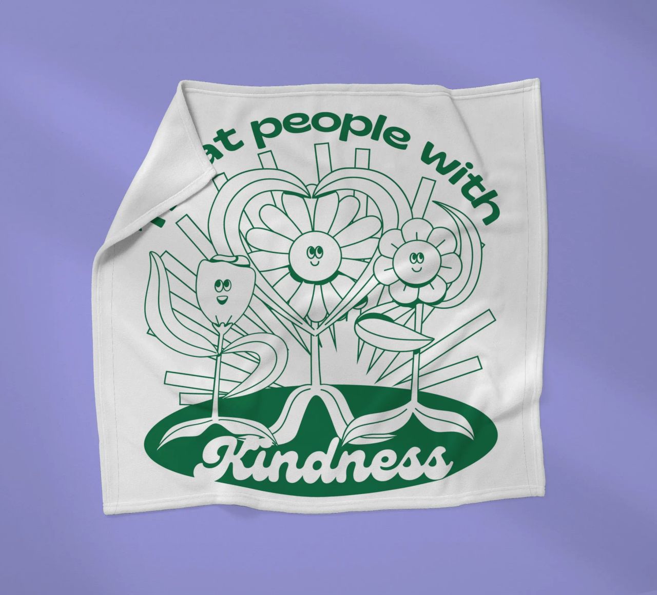 Trattare le persone con gentilezza - Positives Retro-Design coperta in pile da Studio Mooodz
