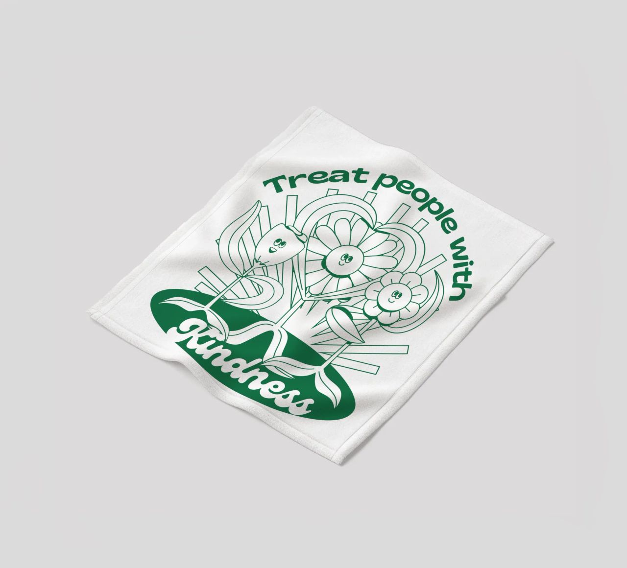 Trattare le persone con gentilezza - Positives Retro-Design coperta in pile da Studio Mooodz