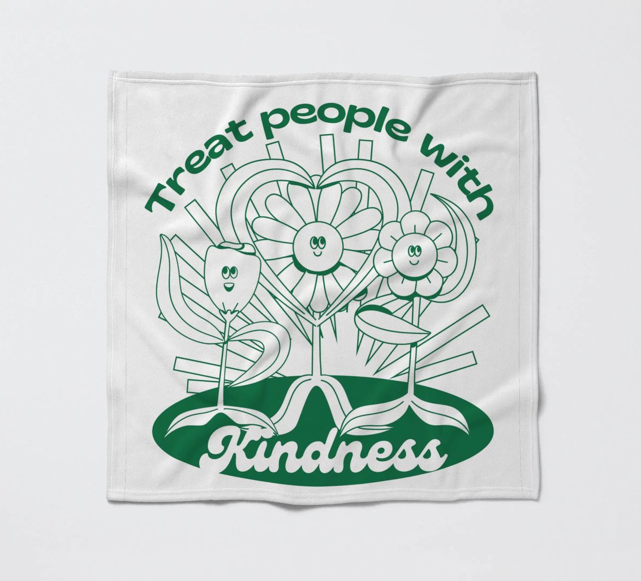 Trattare le persone con gentilezza - Positives Retro-Design coperta in pile da Studio Mooodz