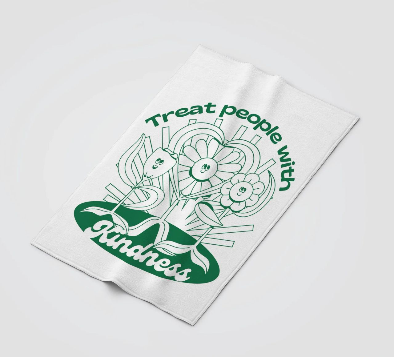 Trattare le persone con gentilezza - Positives Retro-Design coperta in pile da Studio Mooodz