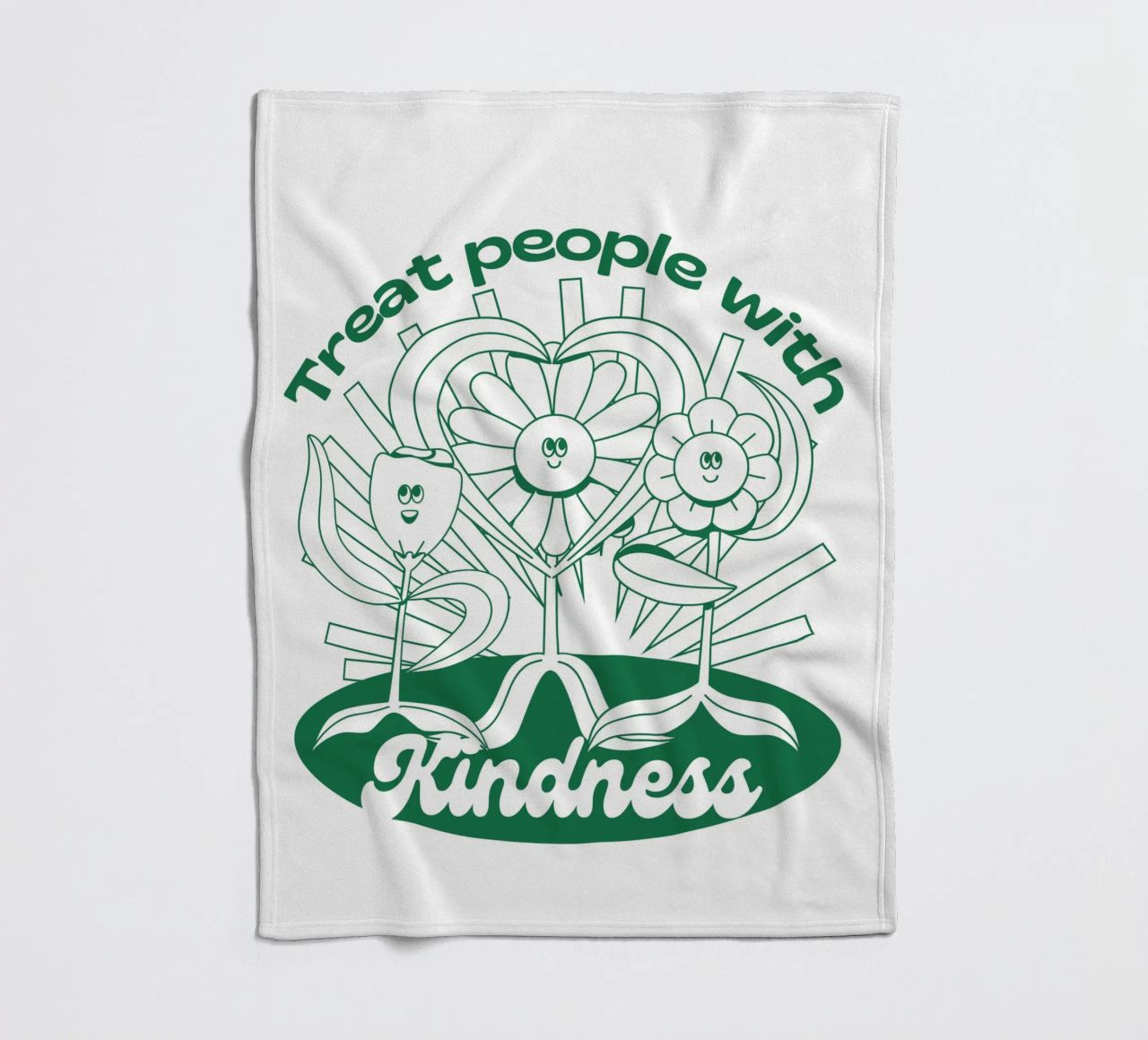 Trattare le persone con gentilezza - Positives Retro-Design coperta in pile da Studio Mooodz