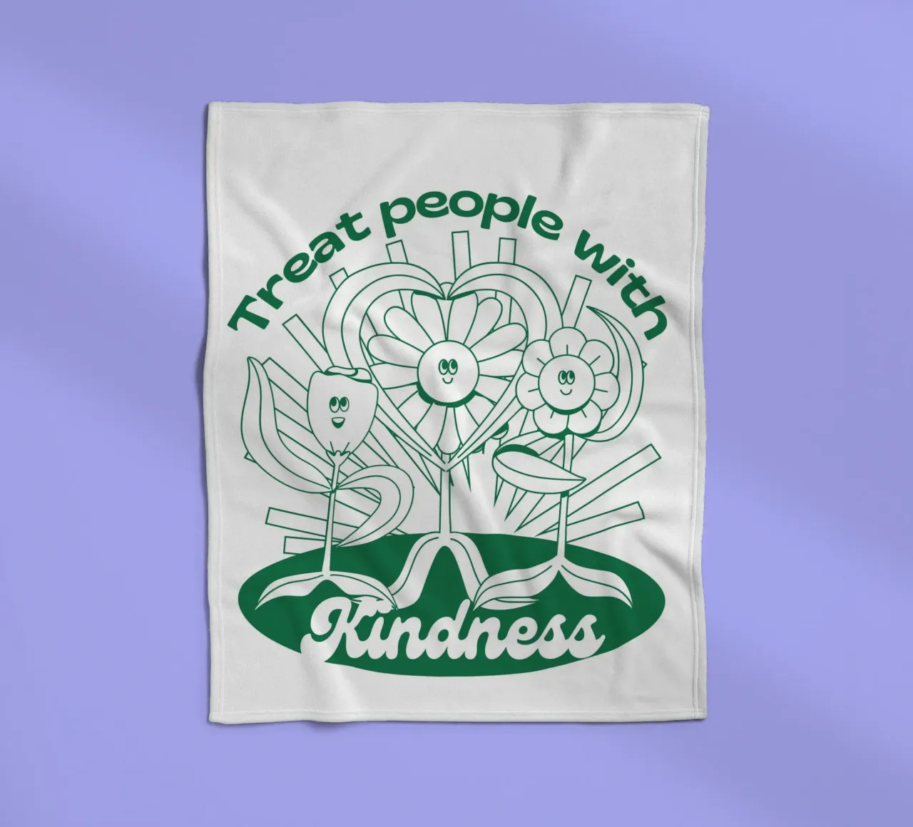 Trata a la gente con amabilidad - Positives Retro-Design manta de franela de Studio Mooodz