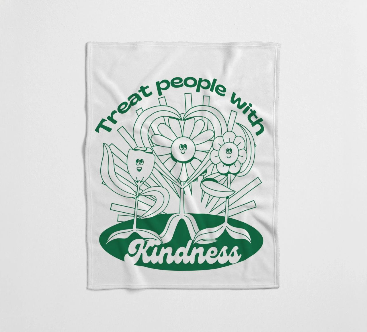 Trattare le persone con gentilezza - Positives Retro-Design coperta in pile da Studio Mooodz