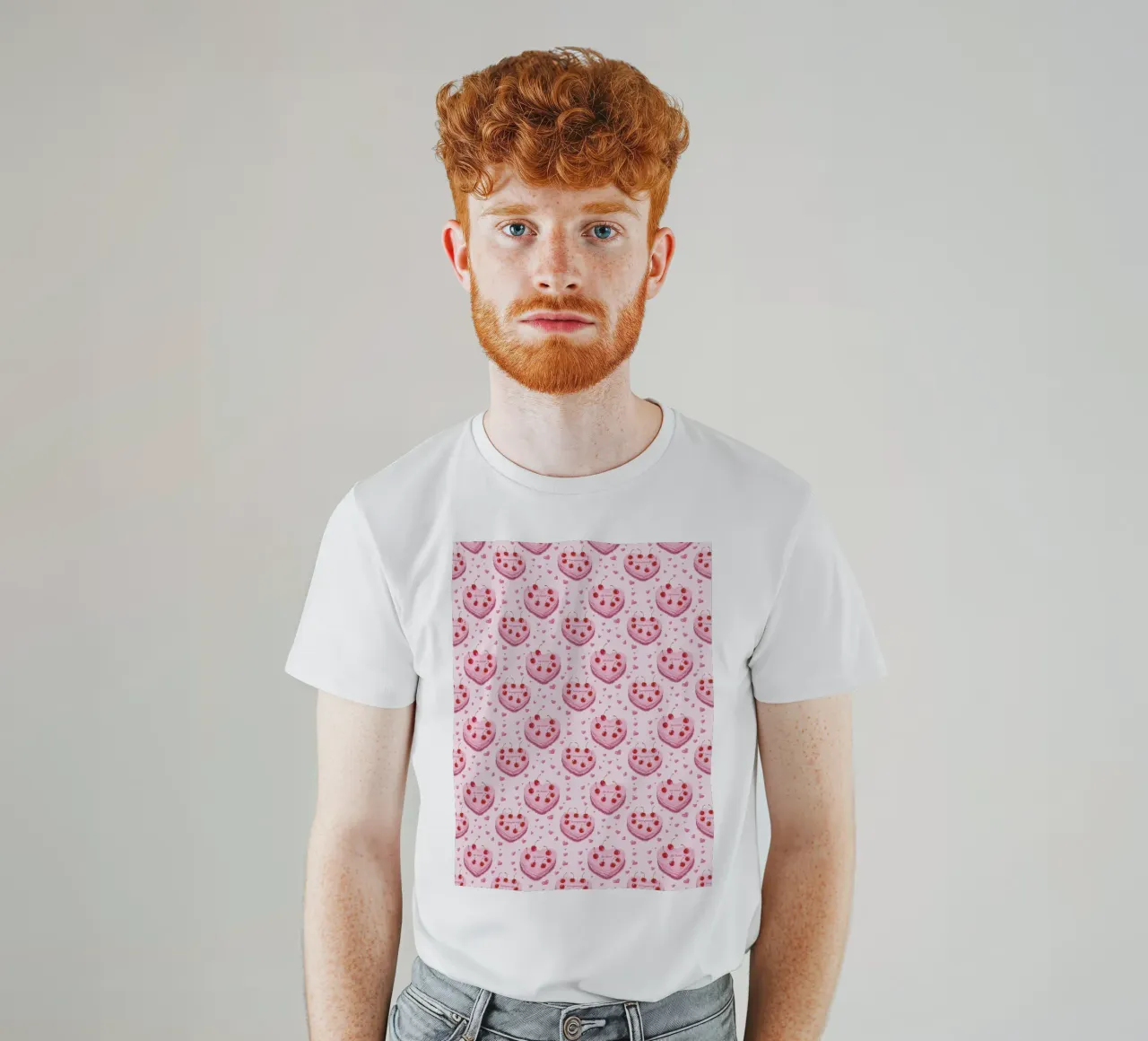 Torte a forma di cuore rosa Ciliegie Amore Romantico Valentines t-shirt da Gentle Echoes Art