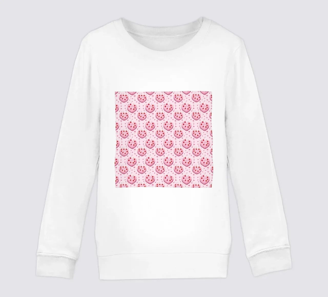 Torte a forma di cuore rosa Ciliegie Amore Romantico Valentines felpa bambino da Gentle Echoes Art