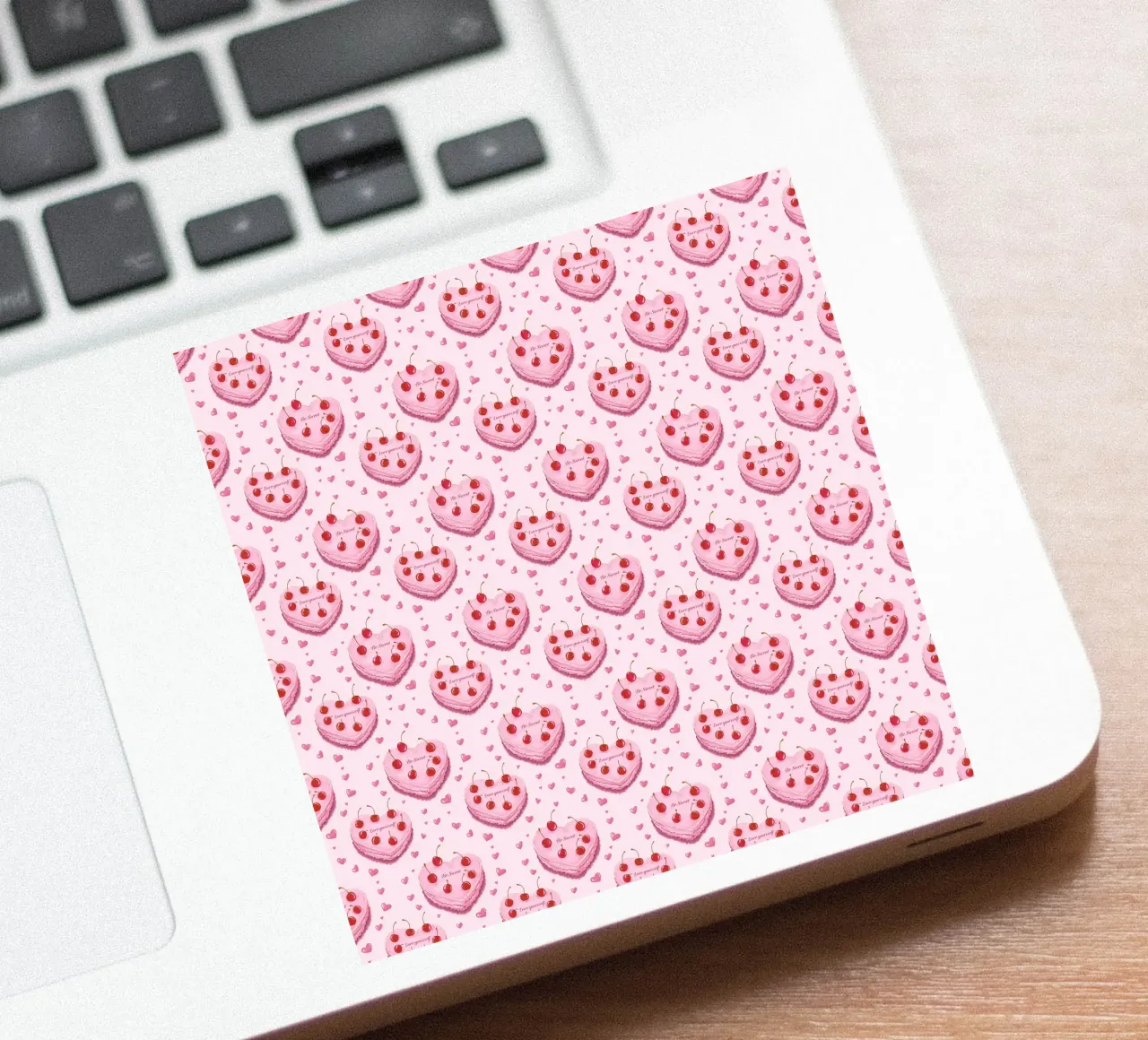 Pink Heart Shaped Cakes Cherries Love Romantic Valentines sticker by Gentle Echoes Art