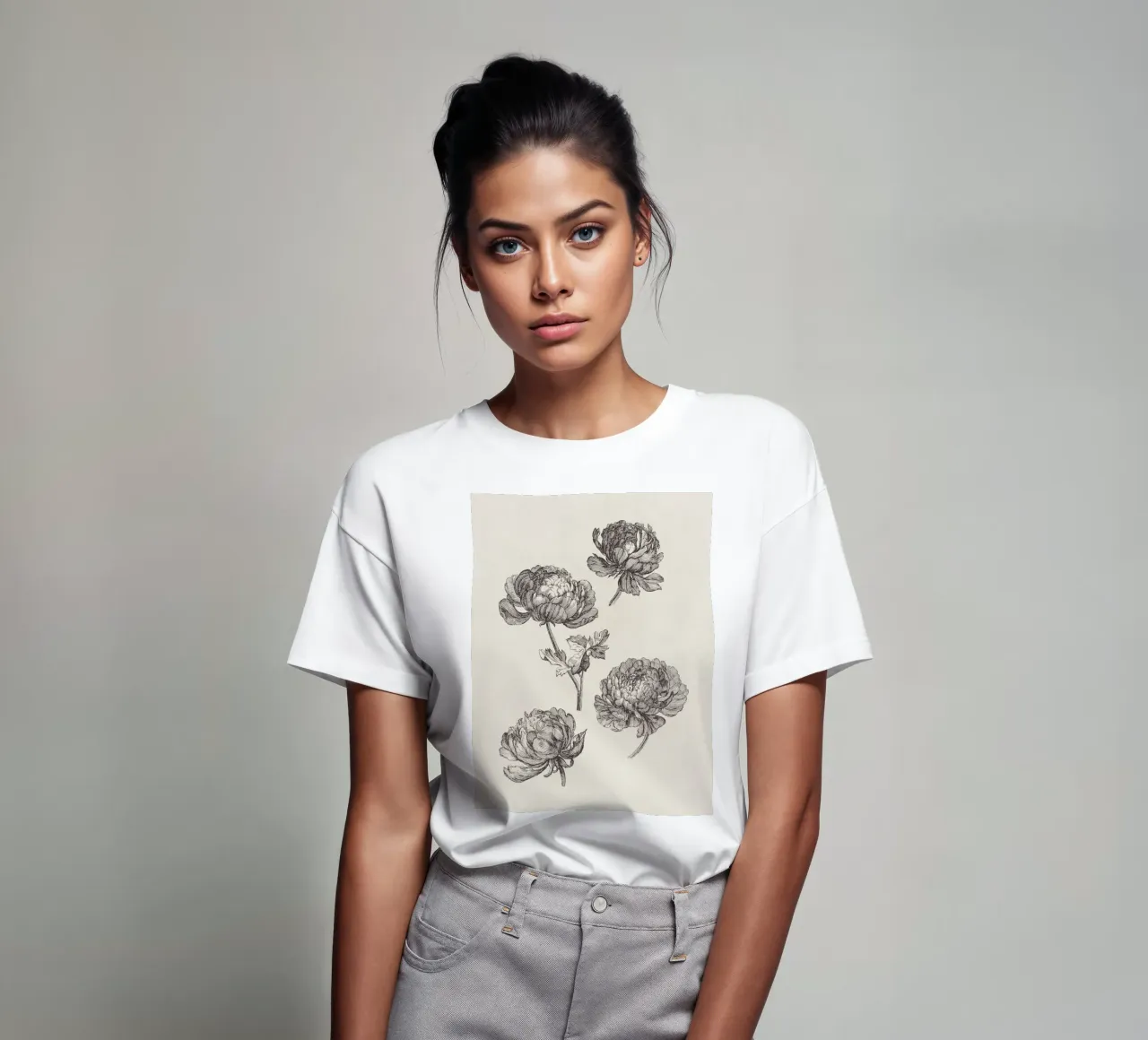 Peonies Sketch no. 1 t-shirt da apoloprints
