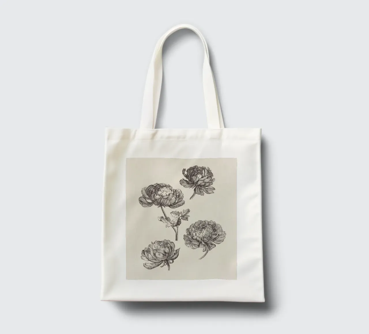 Peonies Sketch no. 1 borsa in juta da apoloprints