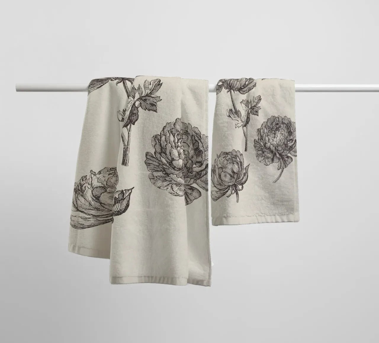 Peonies Sketch no. 1 asciugamano da bagno da apoloprints