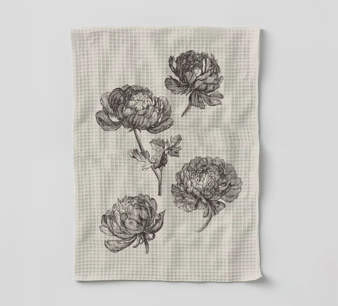 Peonies Sketch no. 1 canovaccio da cucina da apoloprints