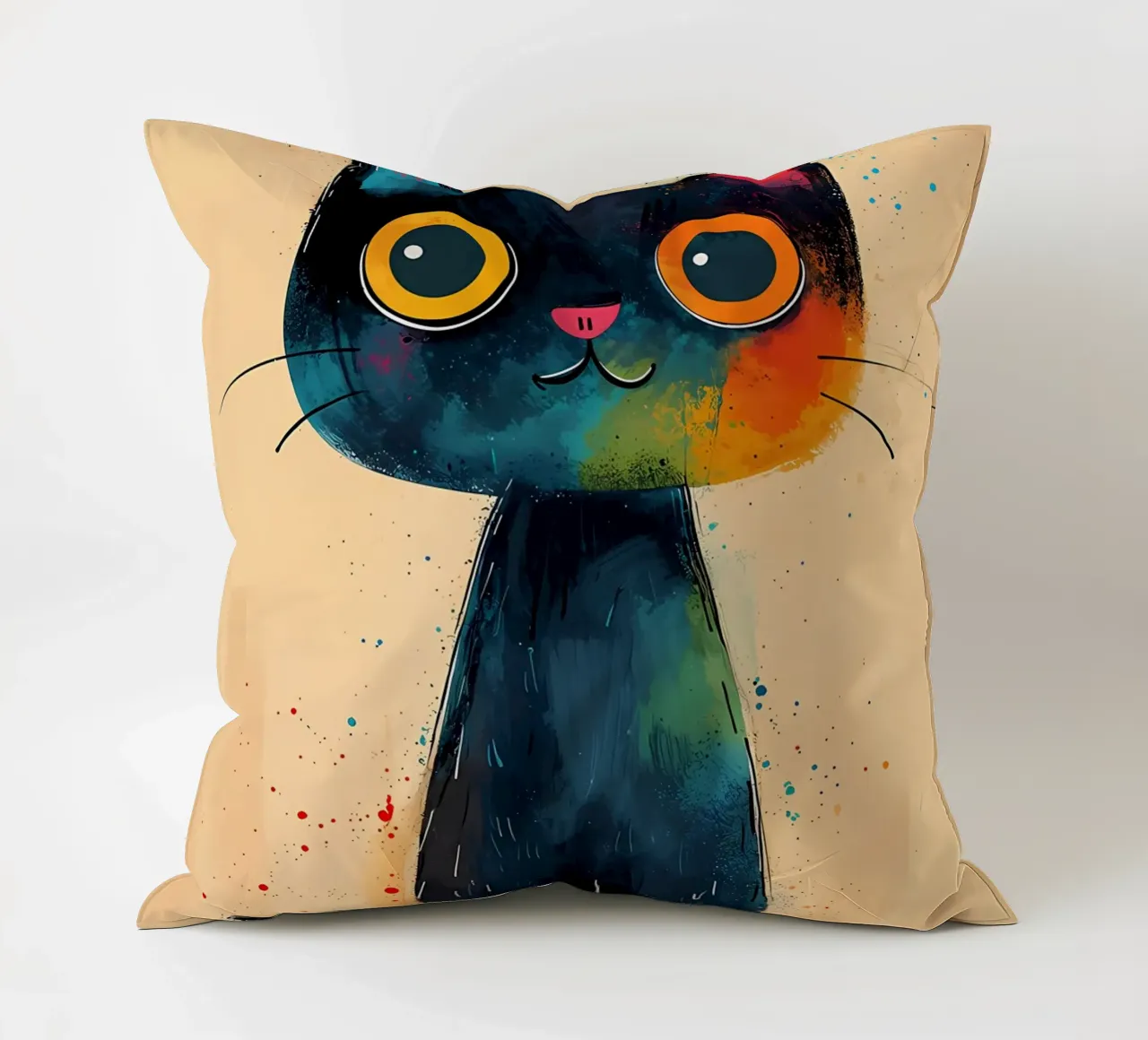 Colorful Cat Art decorative cushion by Manh beo