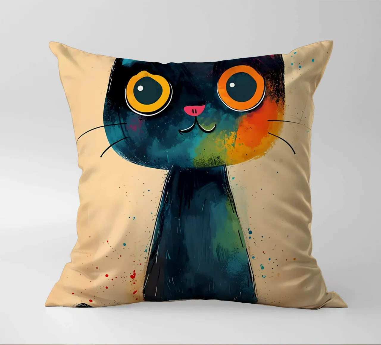 Colorful Cat Art decorative cushion by Manh beo