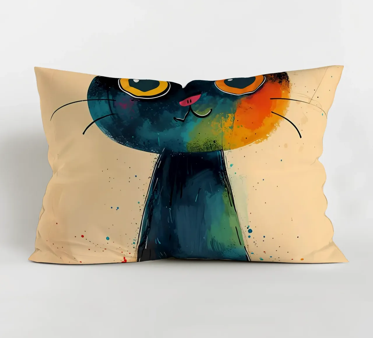 Colorful Cat Art decorative cushion by Manh beo