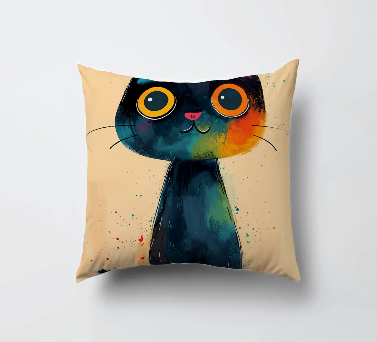 Colorful Cat Art decorative cushion by Manh beo
