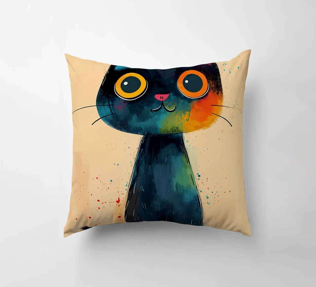 Colorful Cat Art decorative cushion by Manh beo