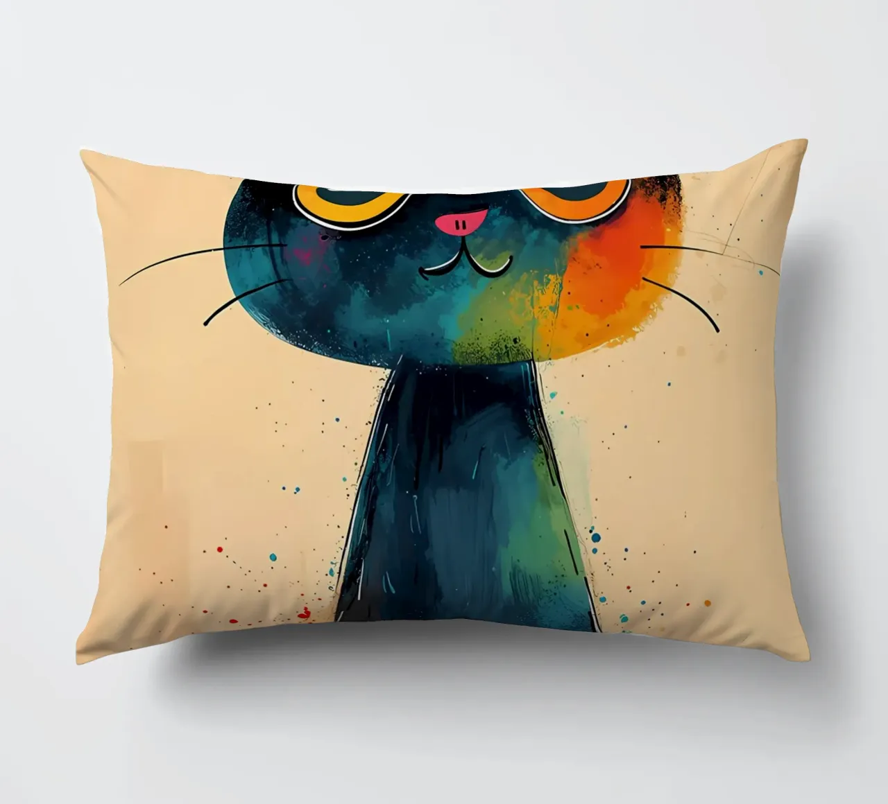 Colorful Cat Art decorative cushion by Manh beo