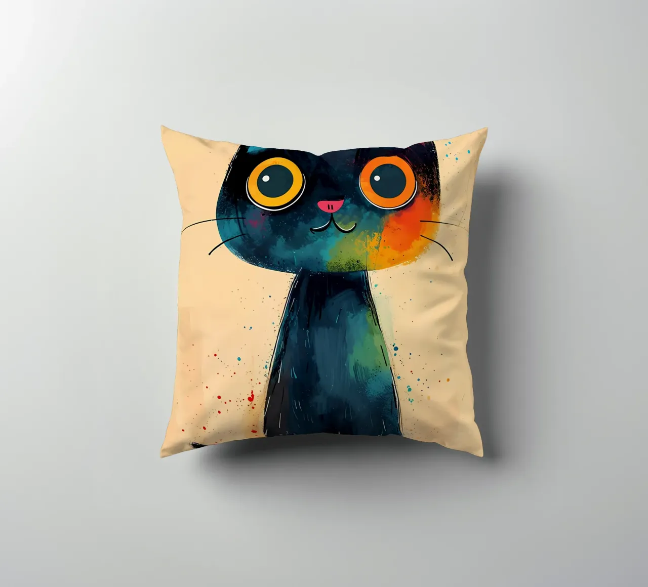 Colorful Cat Art decorative cushion by Manh beo