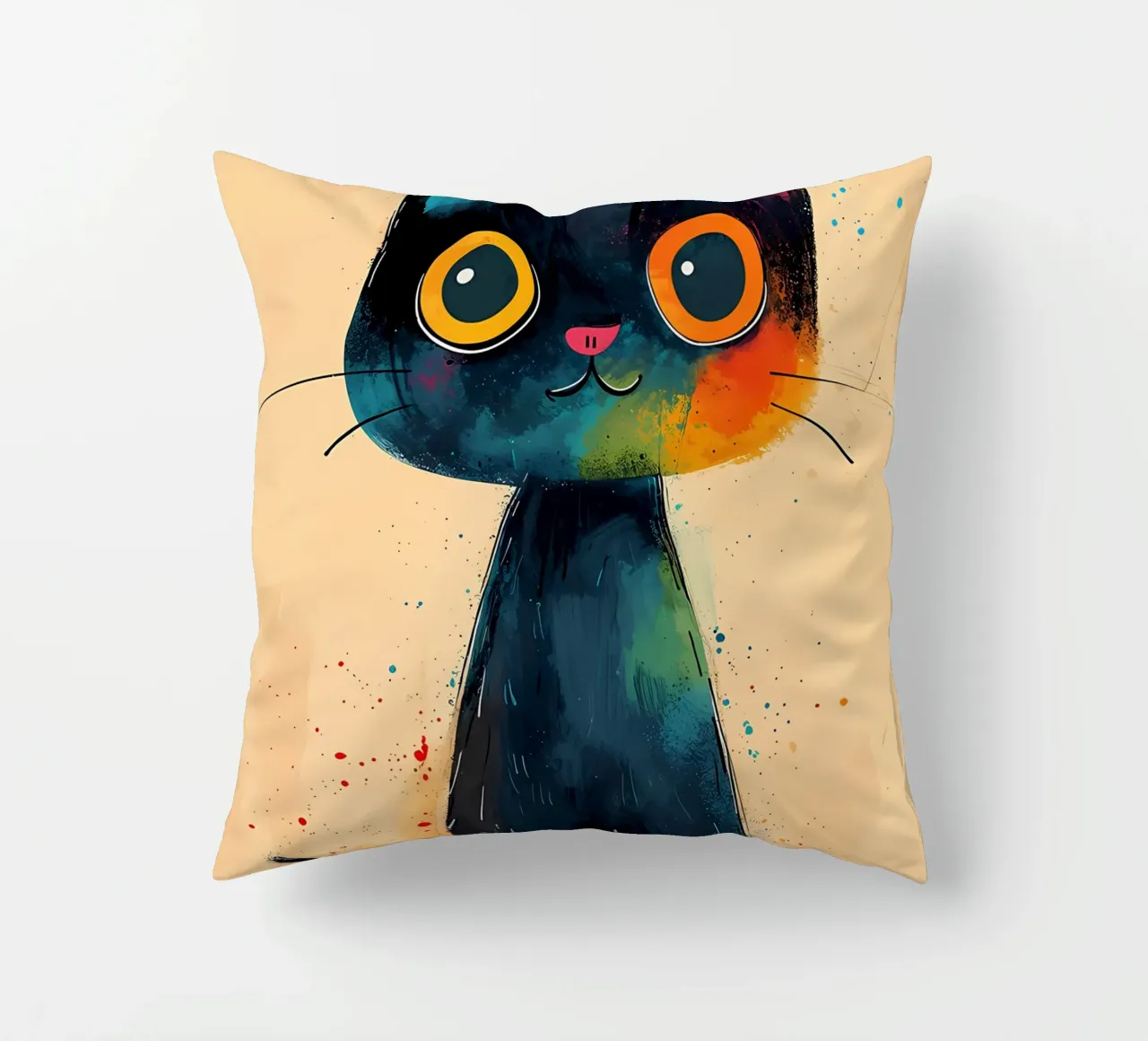 Colorful Cat Art decorative cushion by Manh beo
