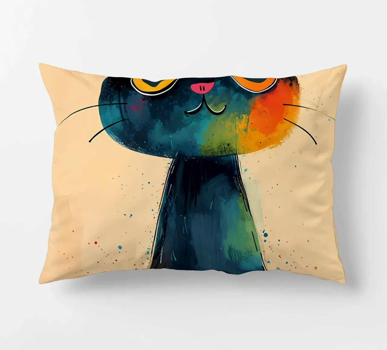 Colorful Cat Art decorative cushion by Manh beo