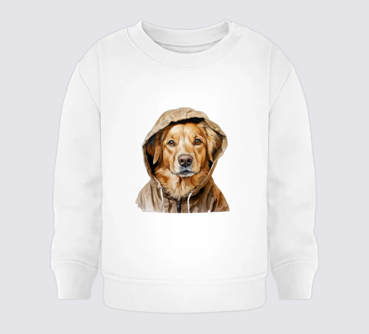 Cane acquerellato con felpa con cappuccio felpa neonato da Animal Portraits