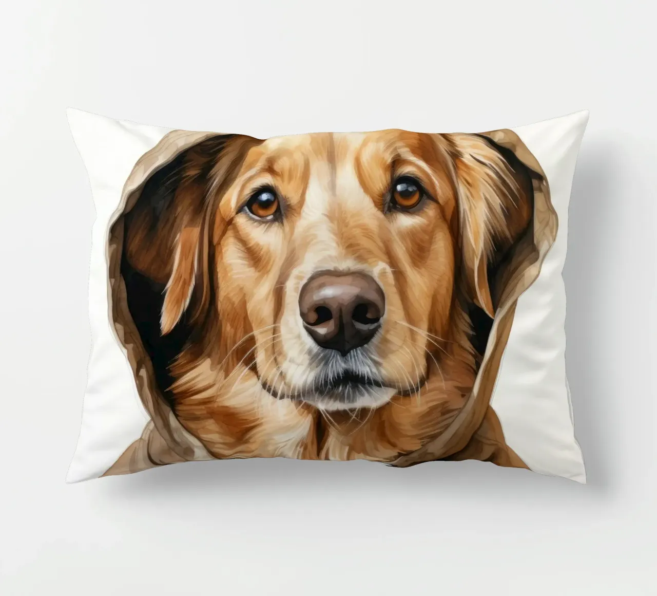 Cane acquerellato con felpa con cappuccio cuscino da Animal Portraits