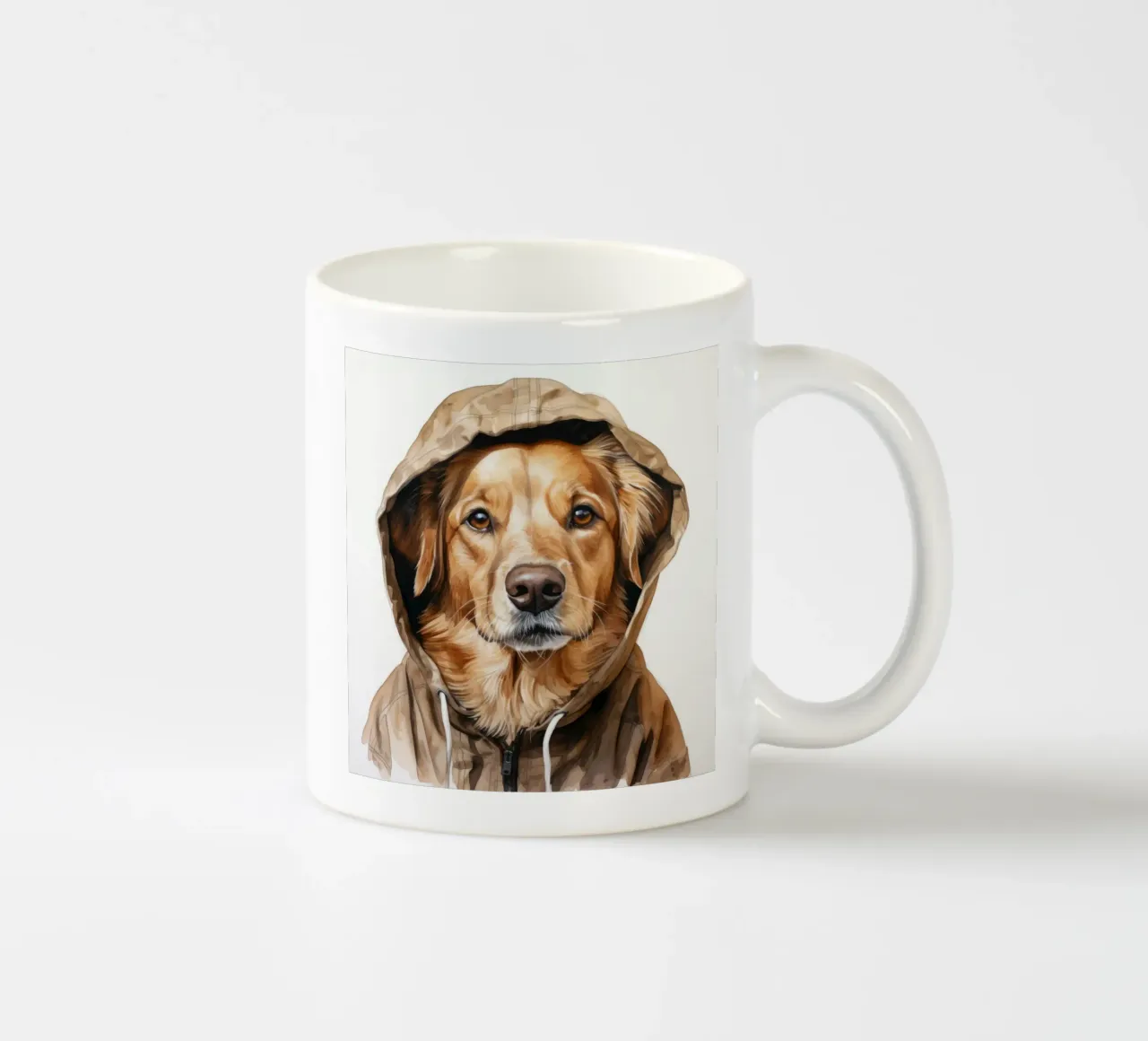 Cane acquerellato con felpa con cappuccio tazza in ceramica da Animal Portraits