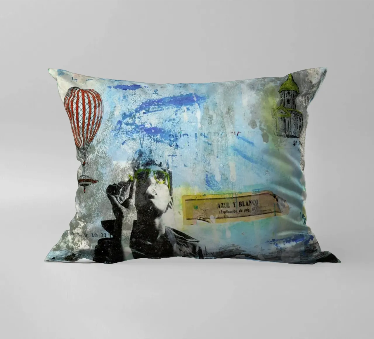 Bleu et blanc coussin de Tameo