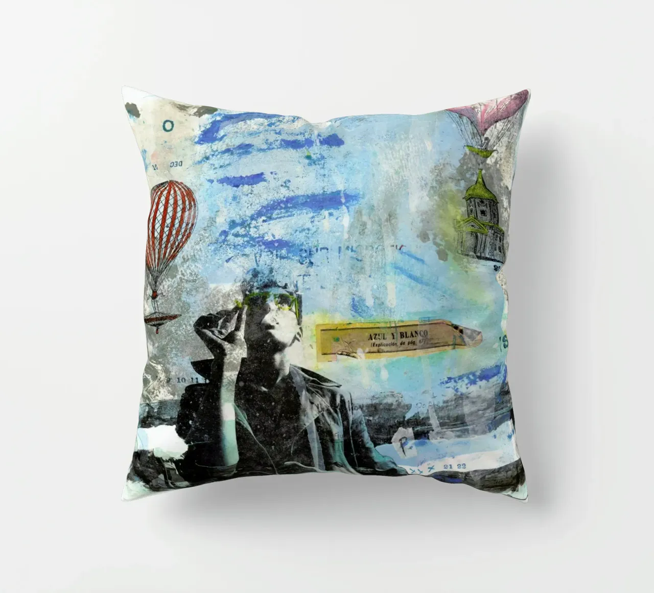 Bleu et blanc coussin de Tameo