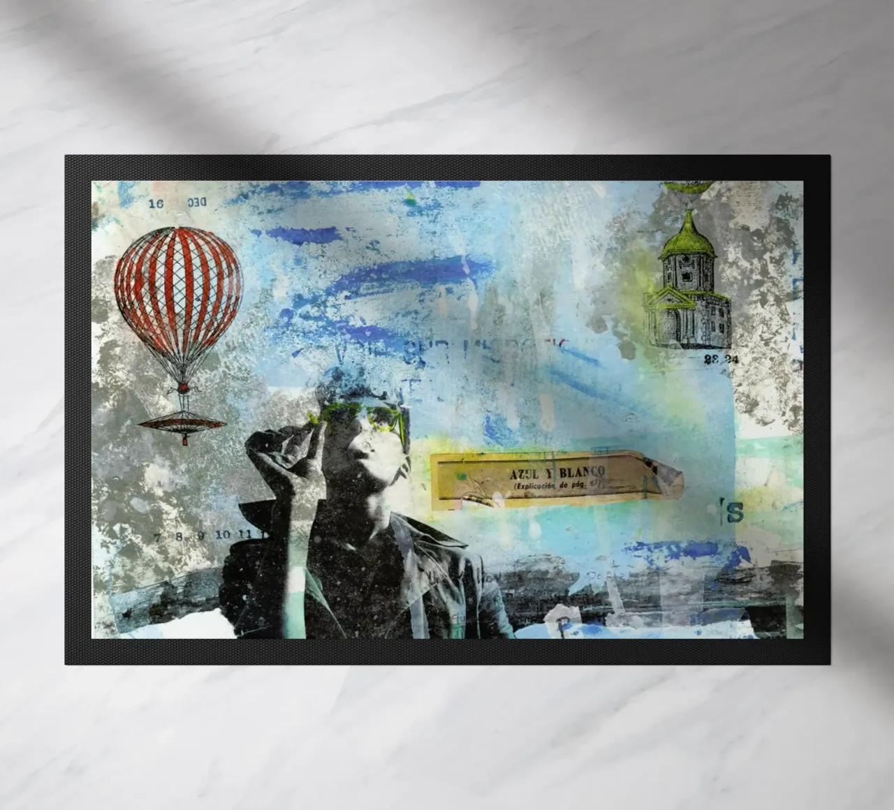 Blu e bianco zerbino da Tameo