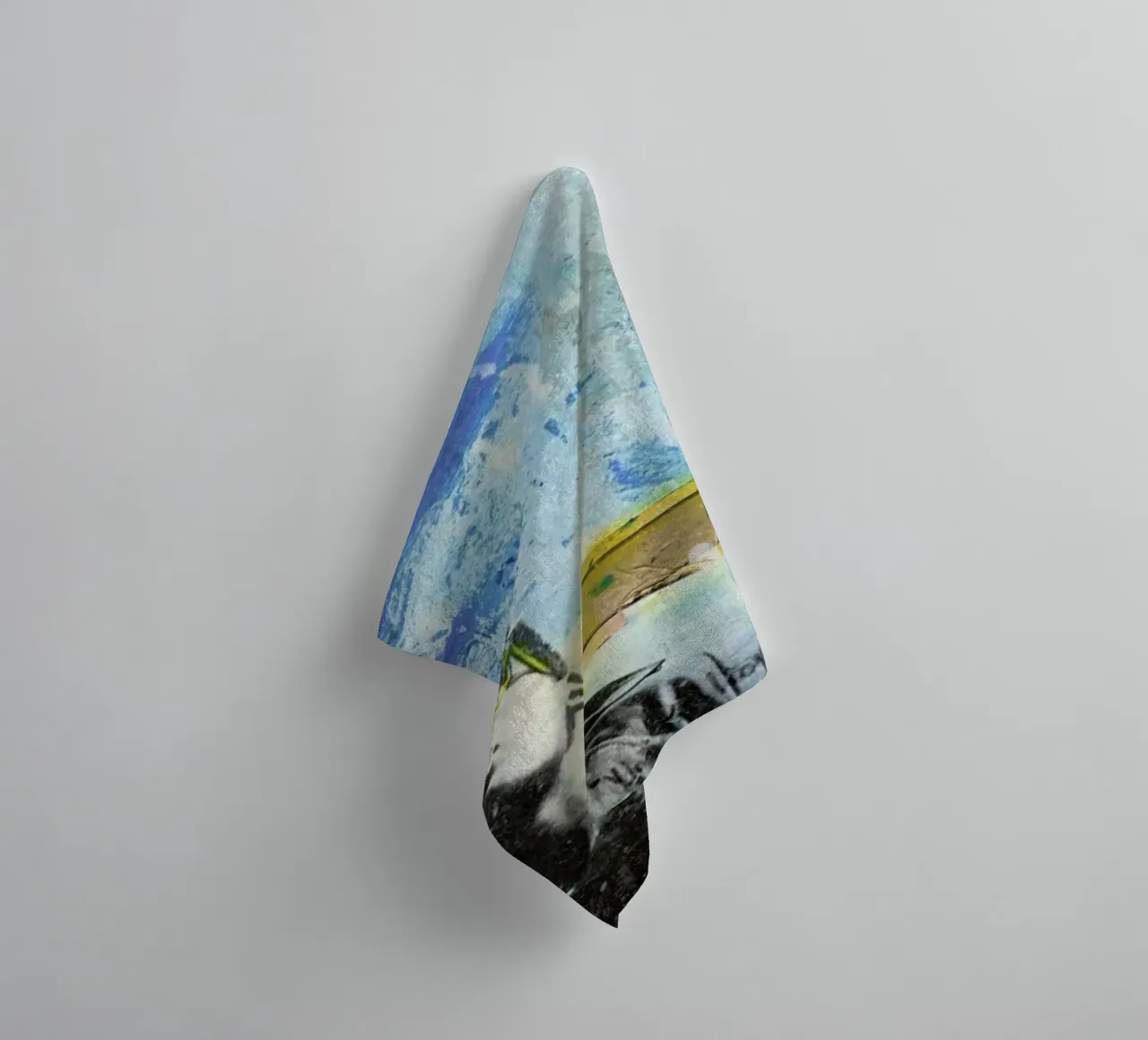 Blauw en wit badhanddoek van Tameo