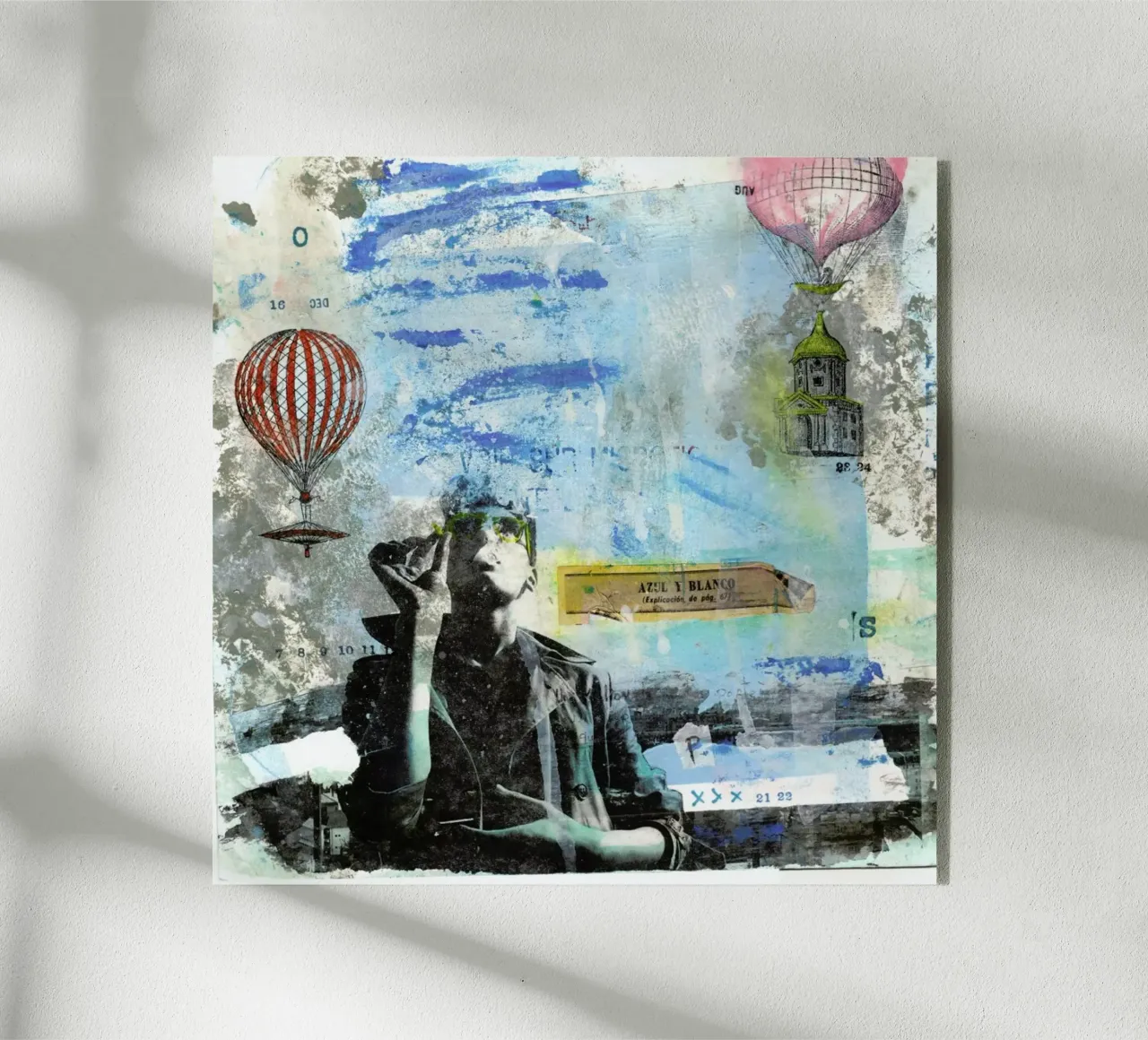 Blau und Weiß Acryl-Glas von Tameo