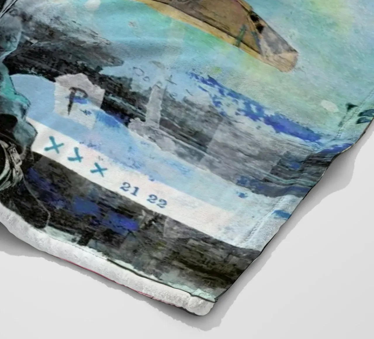 Blu e bianco coperta in pile da Tameo